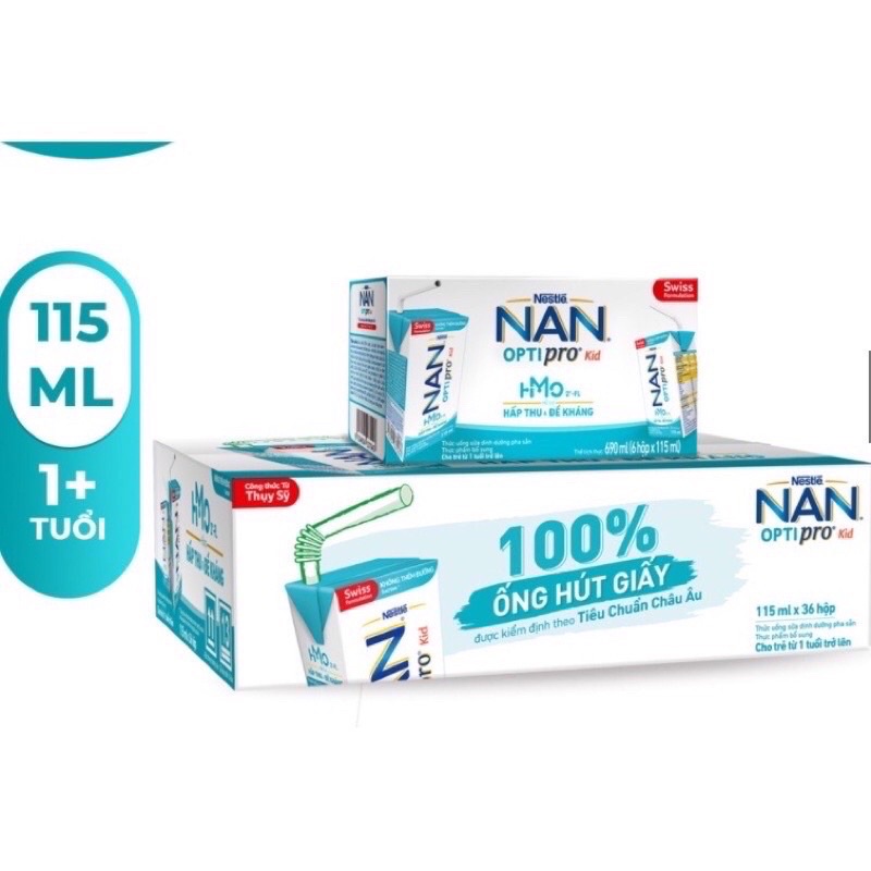 sữa Nan nước thùng 36 hộp 115ml/hộp date mới