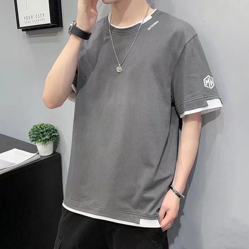 Áo Thun Tay Ngắn Dáng Rộng Thời Trang Mùa Hè Theo Phong Cách Hồng Kông Cho Nam