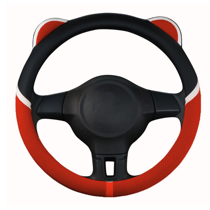 Vỏ bọc vô lăng xe hơi chống trượt thoáng khí họa tiết tai mèo dễ thương