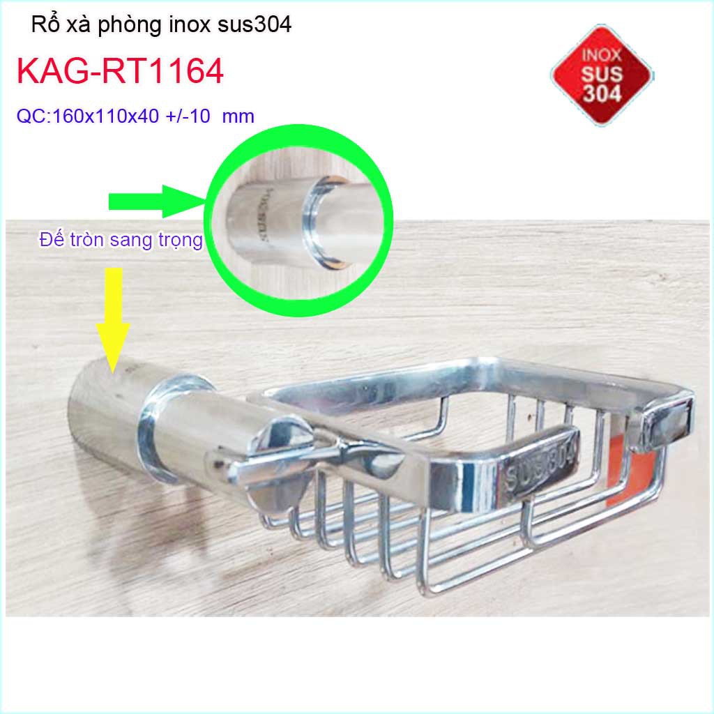 Kệ đựng xà phòng Inox SUS304, Kệ xà bông cục Roto KAG-RT1164