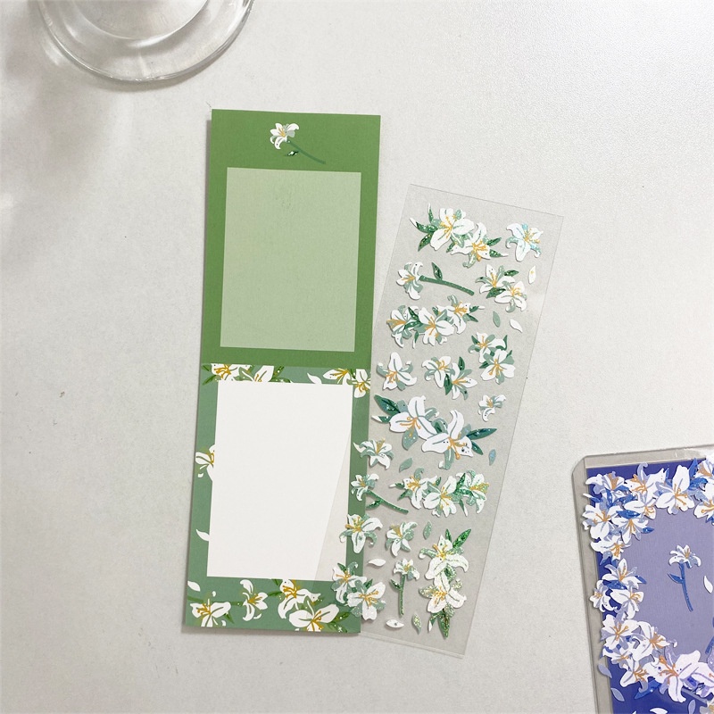 Hình dán laser hình hoa Lily dễ thương