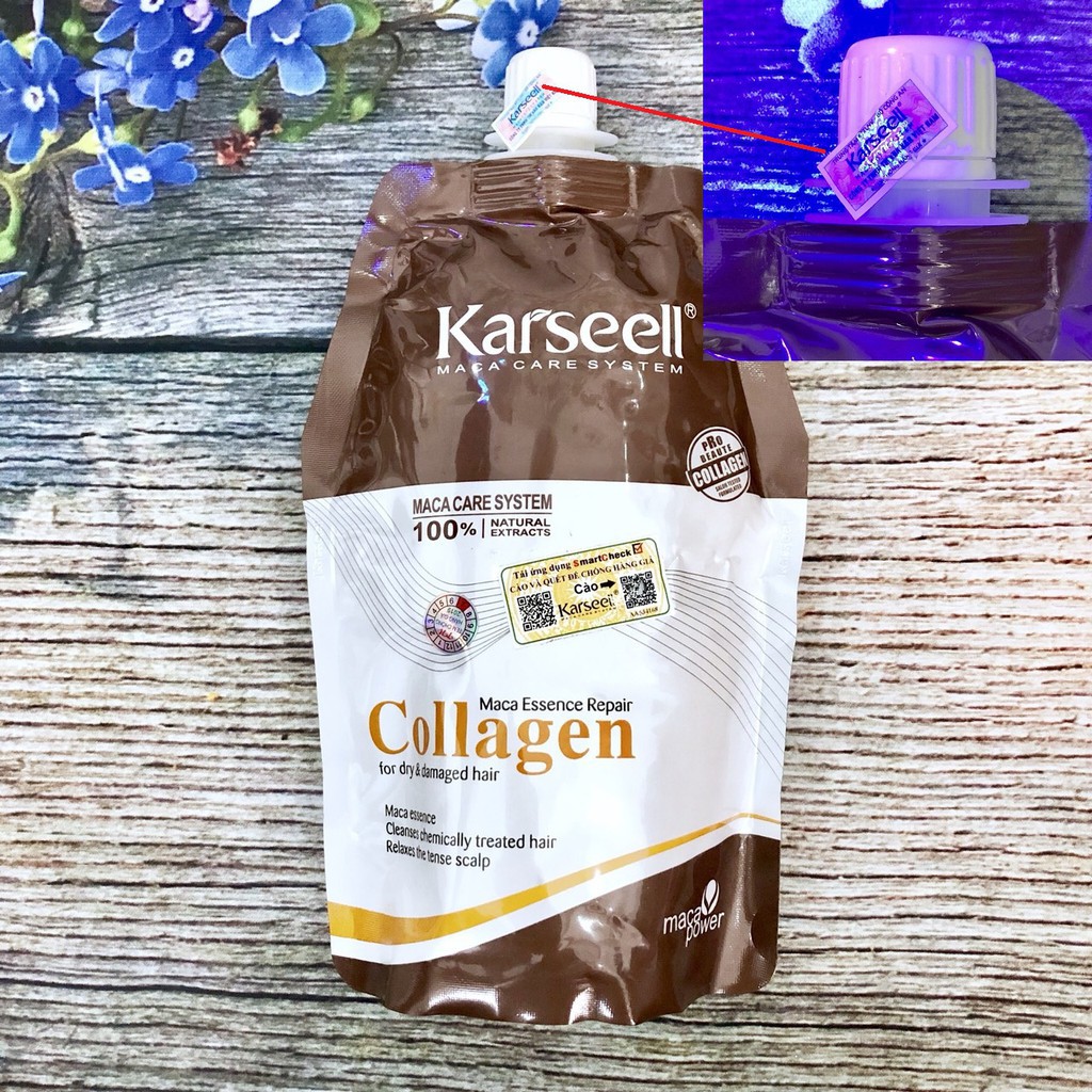 Hấp phục hồi siêu mềm mượt chính hãng Collagen Karseell Maca 500ml