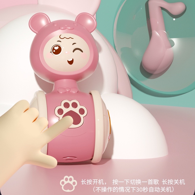 ĐỒ CHƠI LẬT ĐẬT HÌNH CHÚ NAi, CÓ BÁNH CHẠY, CÓ CHUÔNG CHO BÉ