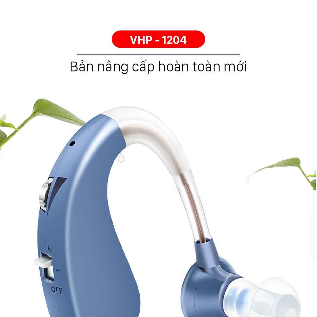 Tai Nghe Trợ Thính, Máy Trợ Thính Không Dây VHP1204 Cao Cấp - Siêu Lọc Tạp Âm, Siêu Tiết Tiết Kiệm Pin