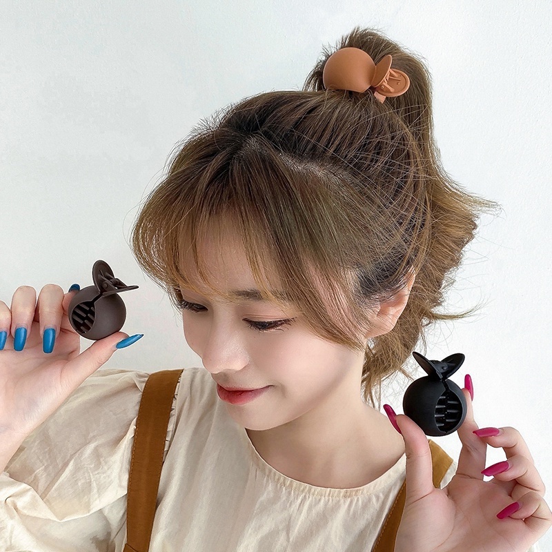 Kẹp Tóc Đuôi Ngựa Nhỏ Mặt Nhám Đơn Giản Dễ Phối Đồ Thanh Lịch Không Trượt Cao Cố Định Đuôi Ngựa Cho Nữ / Phụ Kiện Tóc Thanh Lịch Phổ Biến