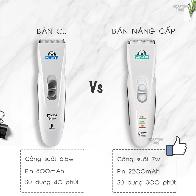 (CODOS CP 6800) Tông đơ cắt tỉa lông chó mèo bản nâng cấp - Tông đơ cắt tỉa thú cưng - Grooming Store