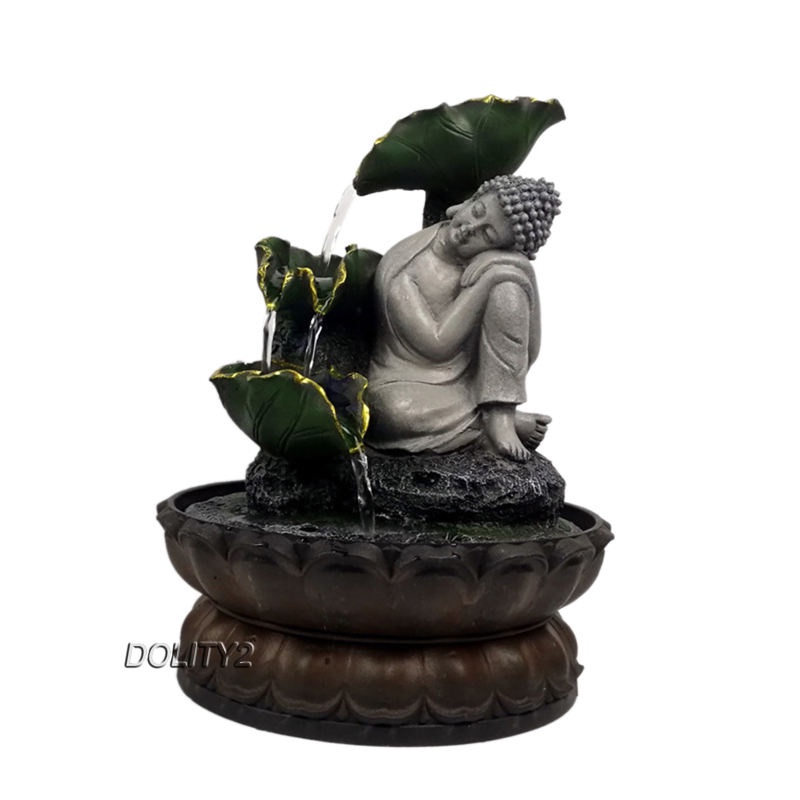 Buddha Tabletop Fountain Landscape Resin Decor for Desk Indoor Home Office