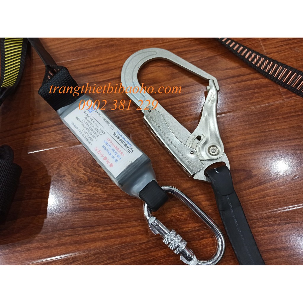Dây an toàn bán thân Kukje Hàn Quốc1 móc thép mạ Niken CHỐNG SỐC - DBT-HQKJ-1MT(B)