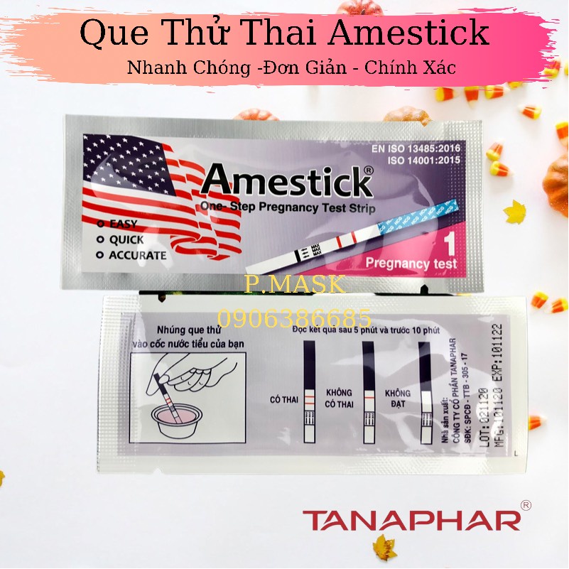 Combo 6 que thử thai AMESTICK TANAPHAR phát hiện thai sớm, nhanh chóng, chính xác ( 6 que )