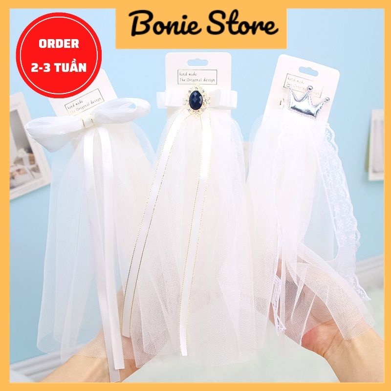 Khăn Cài Tóc Khăn Trùm Đầu Cô Dâu Đám Cưới Cho Thú Cưng Chó Mèo, Phụ Kiện Đạo Cụ Chụp Ảnh Cho Thú Cưng