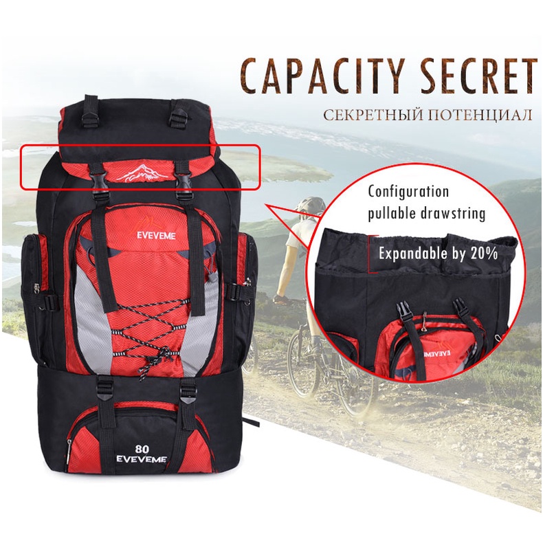 Ba Lô Chống Thấm Nước Dung Tích 80L Dành Cho Nam