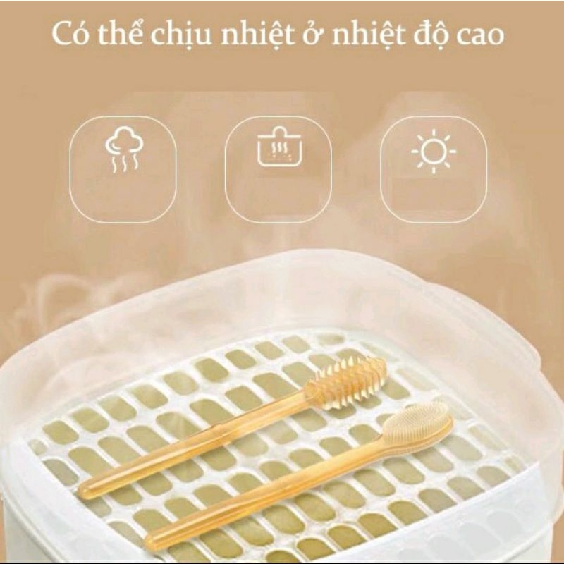 Sét rơ lưỡi + bàn chải silicon cho bé 0-24 tháng tuổi