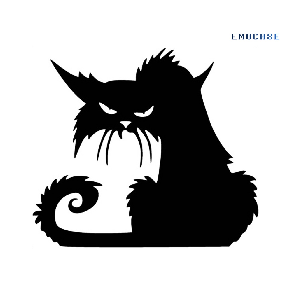 Đề Can Dán Tường / Cửa DIY Hình Mèo Đen Chống Nước Trang Trí Nhà Cửa