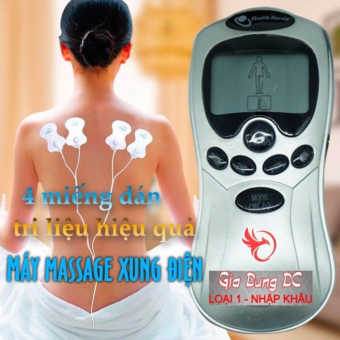 [Cam Kết Loại 1] Máy massage xung điện 4 miếng dán vật lý trị liệu mát xa châm cứu bấm huyệt lưng cổ vai gáy