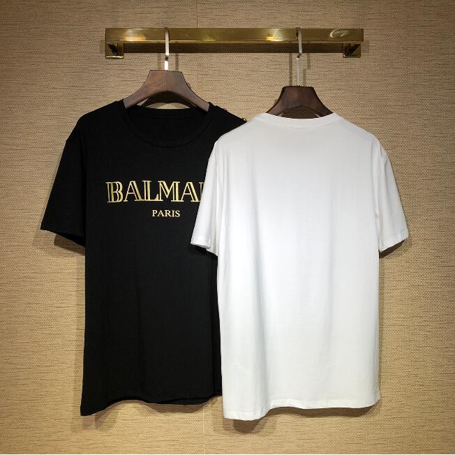 Áo thun cotton Unisex thêu chữ thời trang đơn giản