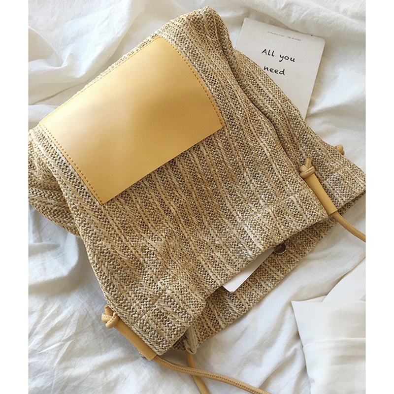 Túi đeo vai IELGY đan rơm dung tích lớn phong cách cổ điển thời trang đi biển cho nữ