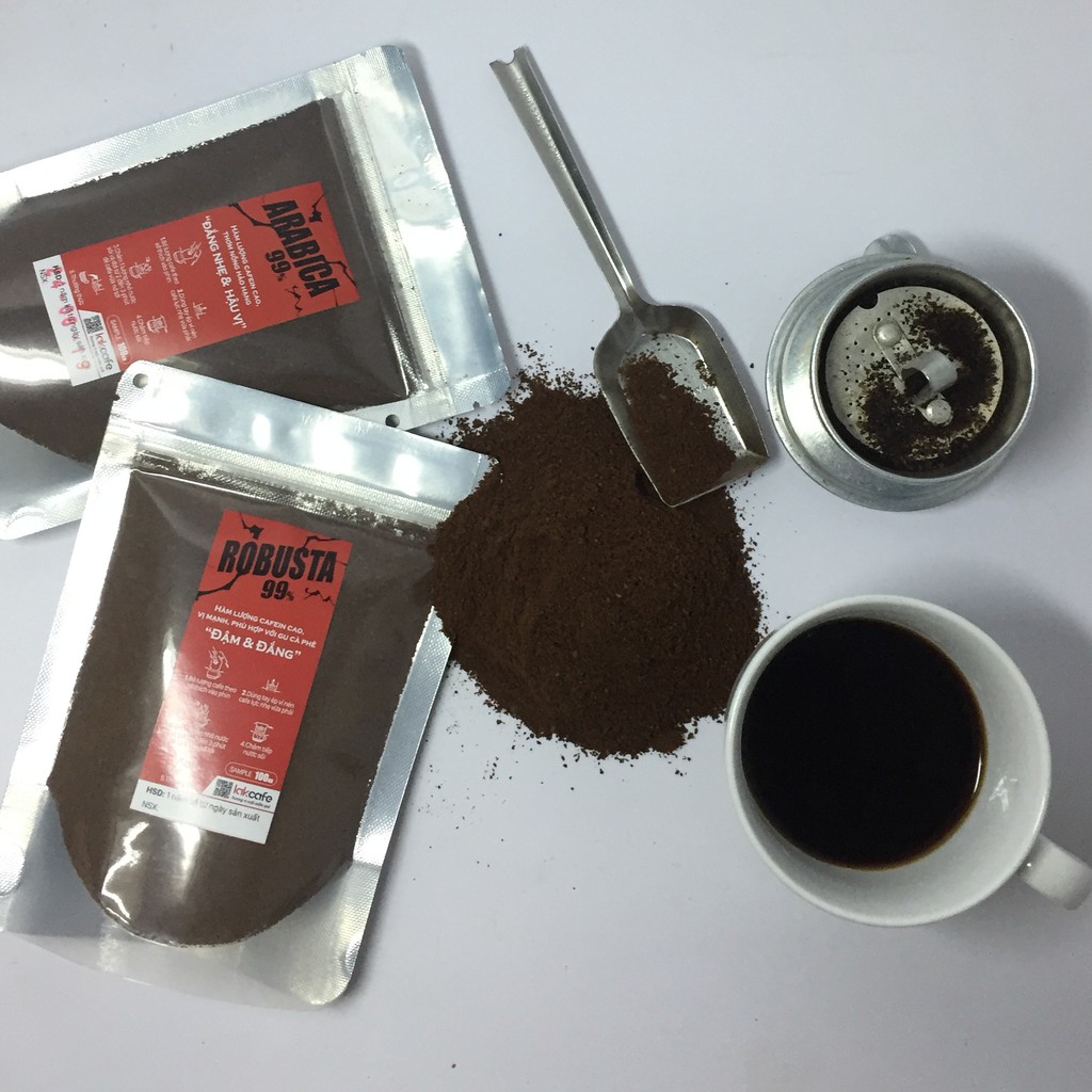 Combo 100gr Arabica & 100gr Robusta Nguyên Chất - Lakcafe Với Bí Quyết Nông Dân Dak Nông - Làm Quen Hương Vị | BigBuy360 - bigbuy360.vn