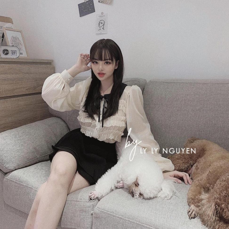 Áo sơ mi nữ Bèo | Sơ mi Nữ Nơ Cúc Ngọc Cao Cấp FREESHIP | BigBuy360 - bigbuy360.vn