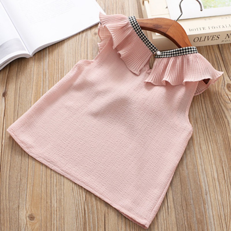 Áo kiểu và quần short sọc ca rô dễ thương cho bé
