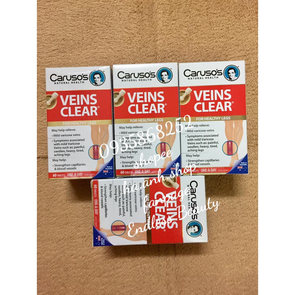 Viên Caruso’s Veins Clear 60 viên