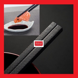 [ 10 đôi ] đũa Nhật SHIKISAI hoa mai tem vàng nhựa kháng khuẩn chịu nhiệt 200 độ C