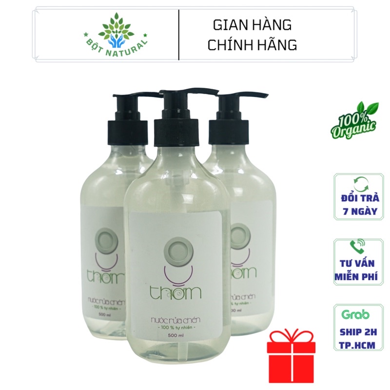 Nước rửa chén hữu cơ Tám thơm (combo 2 chai 500ml) - bảo vệ da tay &amp; môi trường | Bột Natural