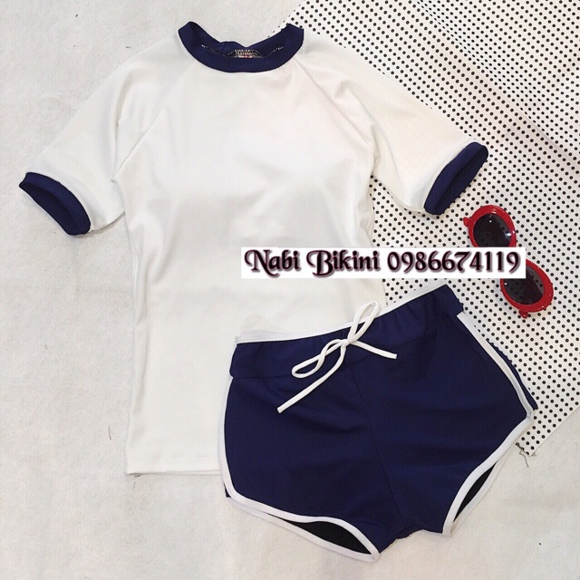 Bikini đồ Bơi kiểu dáng thể thao xanh đen