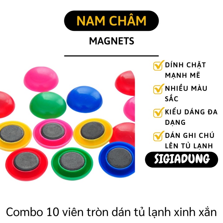 GIÁ SỈ Combo 10 viên tròn dán tủ lạnh hoặc các vật dụng khác 8555