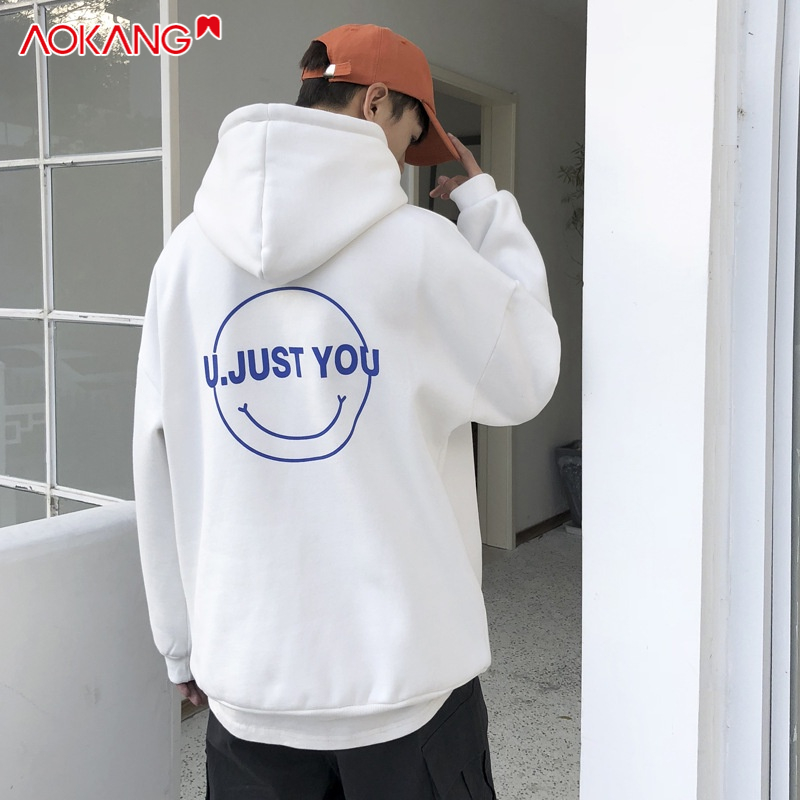Áo hoodie AOKANG thêm nhung dày dặn phong cách Hàn Quốc thời trang thu đông cho nam