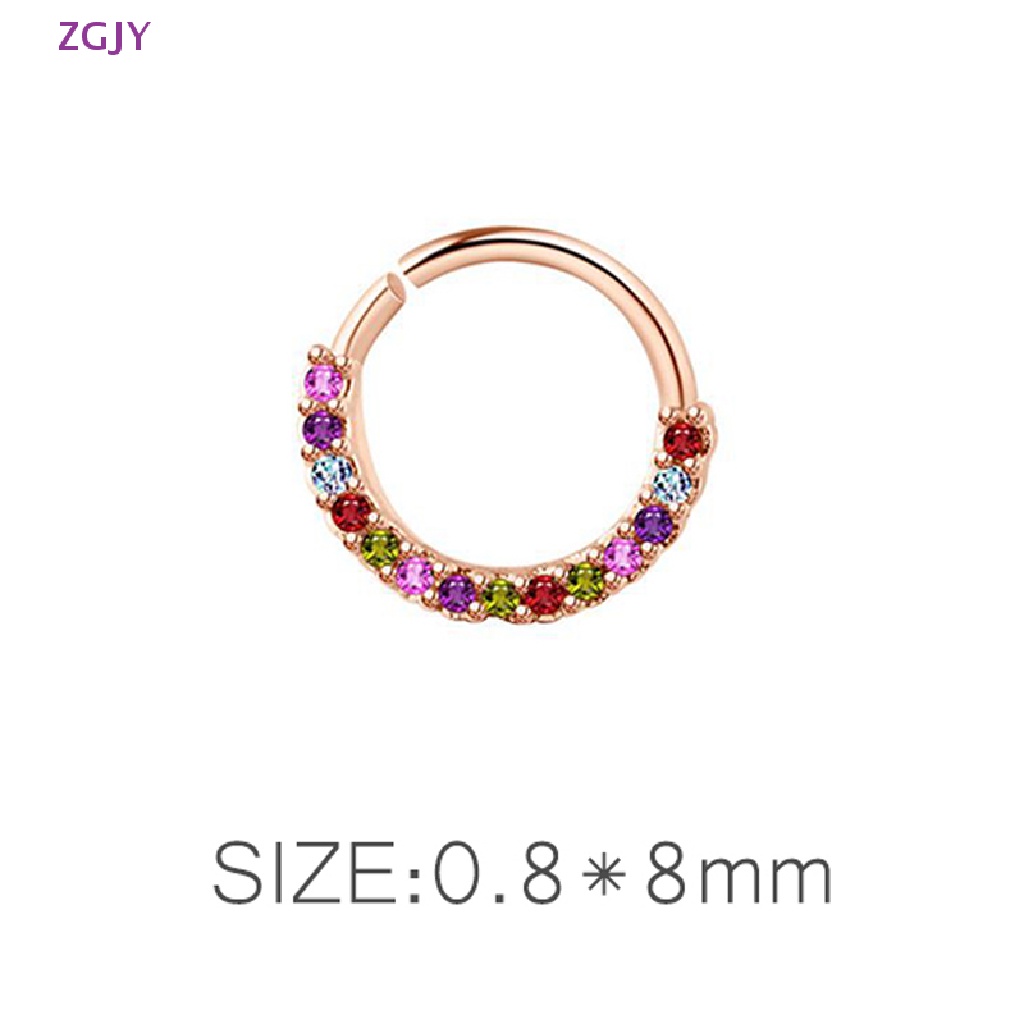 Khuyên Mũi Bằng Thép Không Gỉ Đính Đá Zircon Nhiều Màu Mới