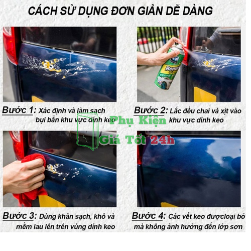 Bình xịt tẩy vết keo / Vết băng dính trên kính , xe oto/ Tẩy vết sơn xe thần kì