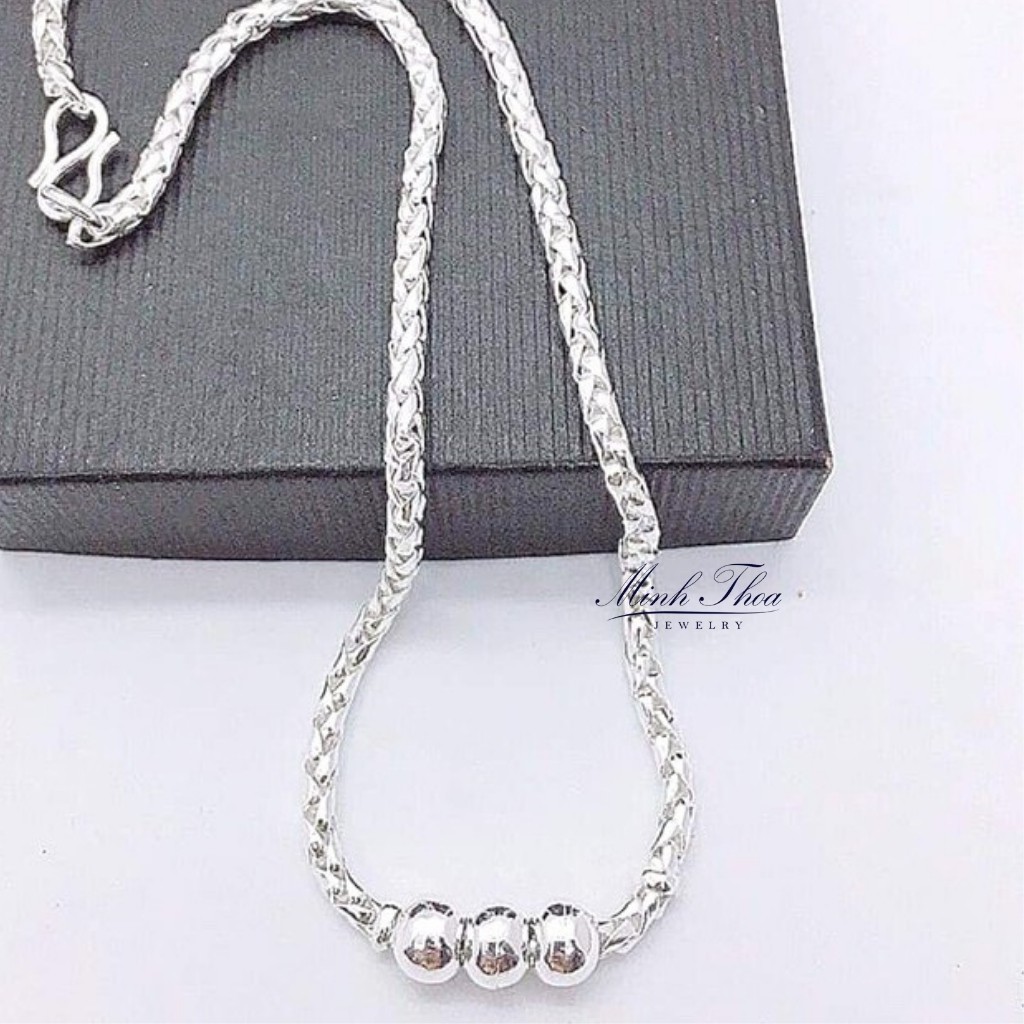 Dây chuyền vòng cổ bạc trẻ em, trang sức bạc nguyên chất an toàn cho bé Minh Thoa JEWELRY