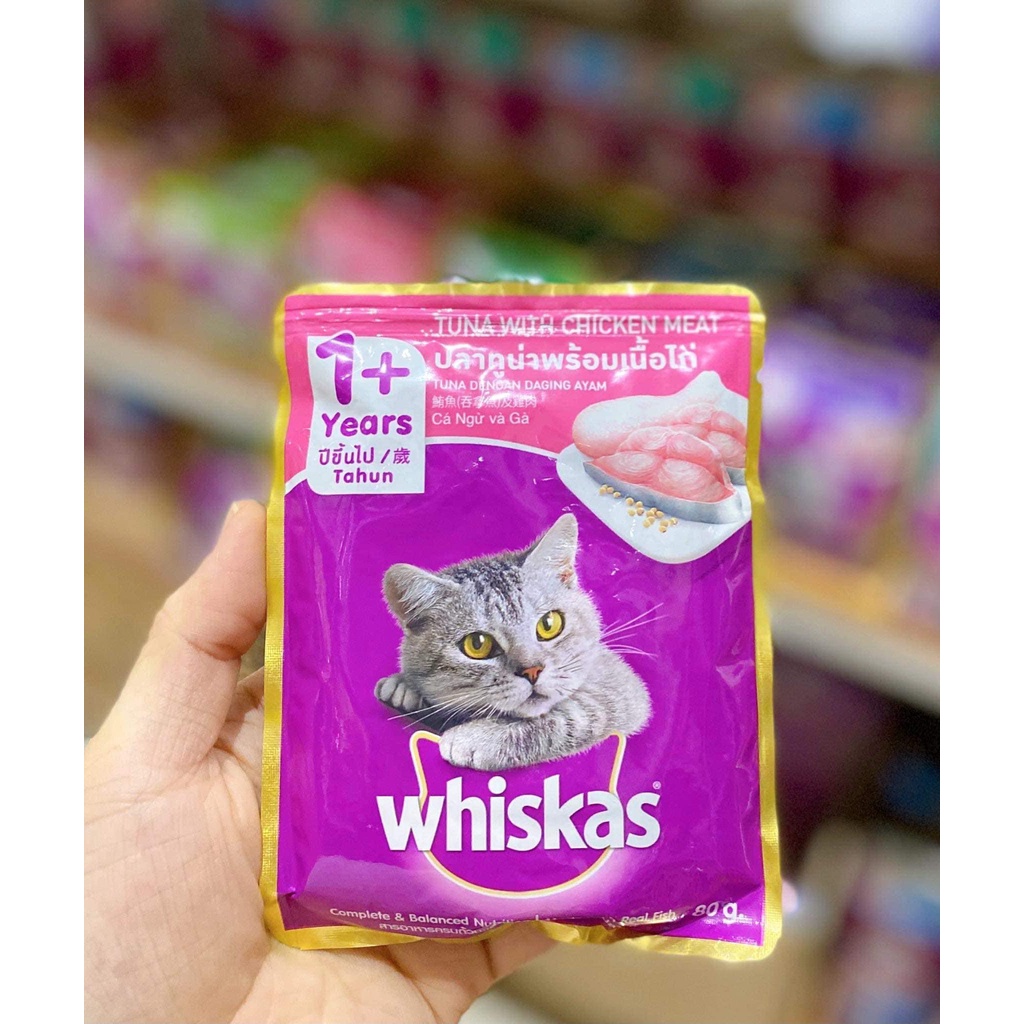 Pate Cho Mèo Trưởng Thành Whiskas Vị Gà Và Cá Ngừ 85G