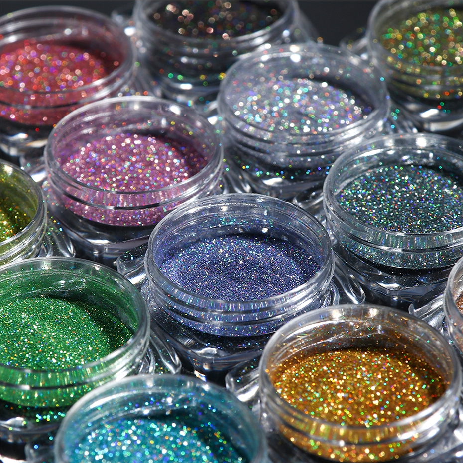 Bột nhúng trang điểm móng tay màu nhũ lấp lánh ánh crôm bạc lập thể nhiều màu tùy chọn