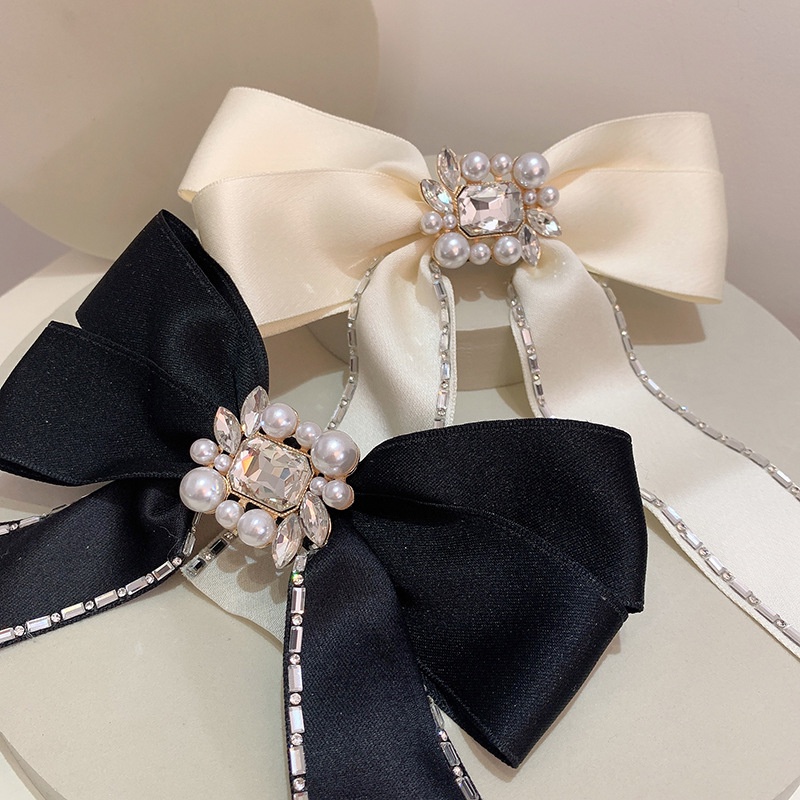 Kẹp Tóc Hình Nơ Đính Ngọc Trai Thời Trang Cho Nữ