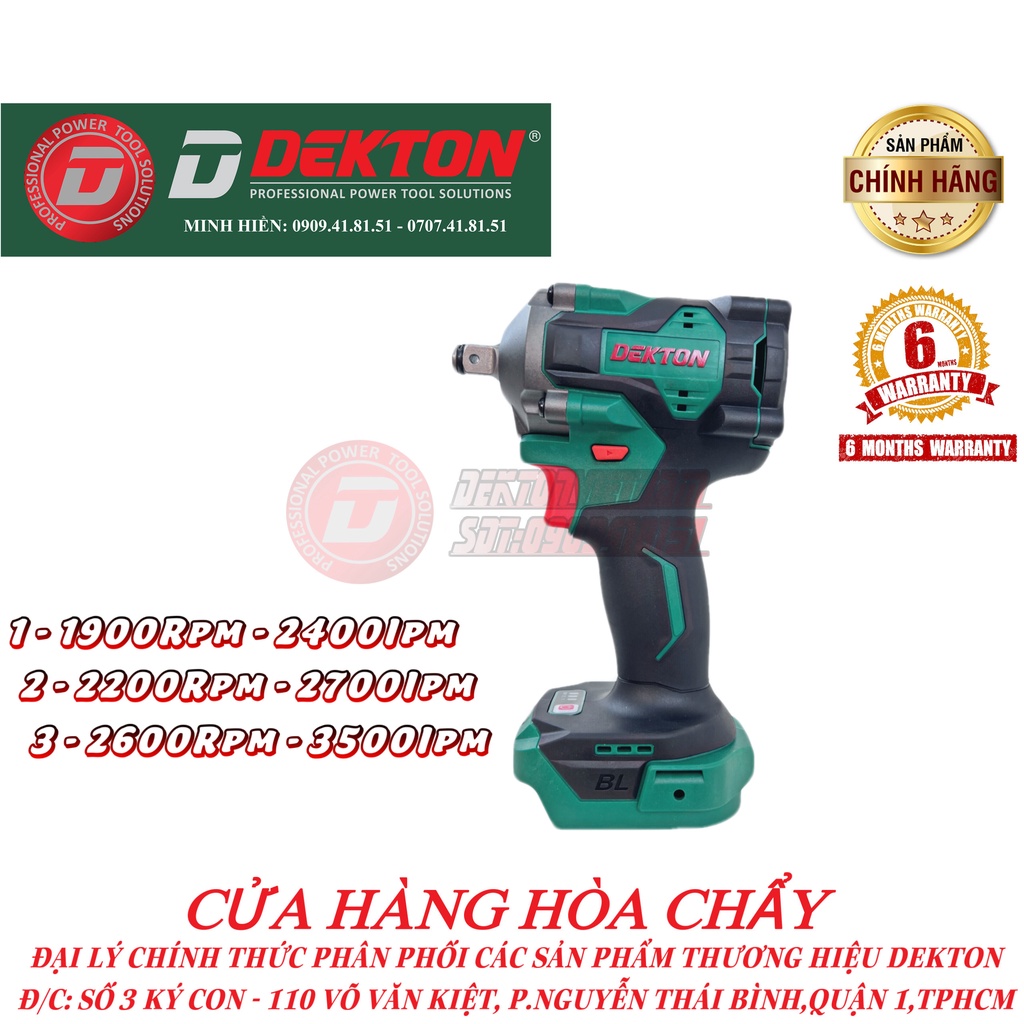 Máy Siết Bulong Dekton 380N.m / M21-IW380NCP / Chân Pin Phổ Thông Makita / Dòng Compact Wrench - Thân Nhỏ Gọn