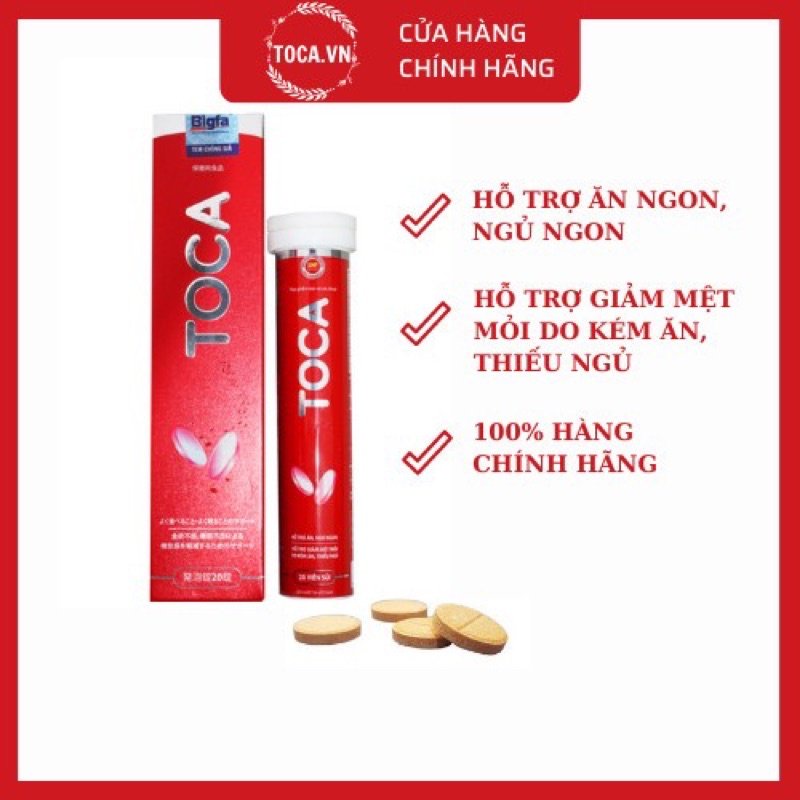 Viên sủi Toca tăng cân Hỗ trợ tăng cân, ăn ngon, ngủ ngon, giảm mệt mỏi