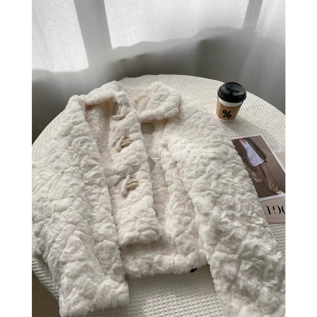 Áo khoác lông ulzzang mềm Đà Lạt phong cách Hàn Quốc