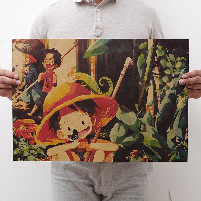 Poster One Piece băng mũ rơm Luffy - Poster One Piece Dán Tường, Bản đồ OnePiece