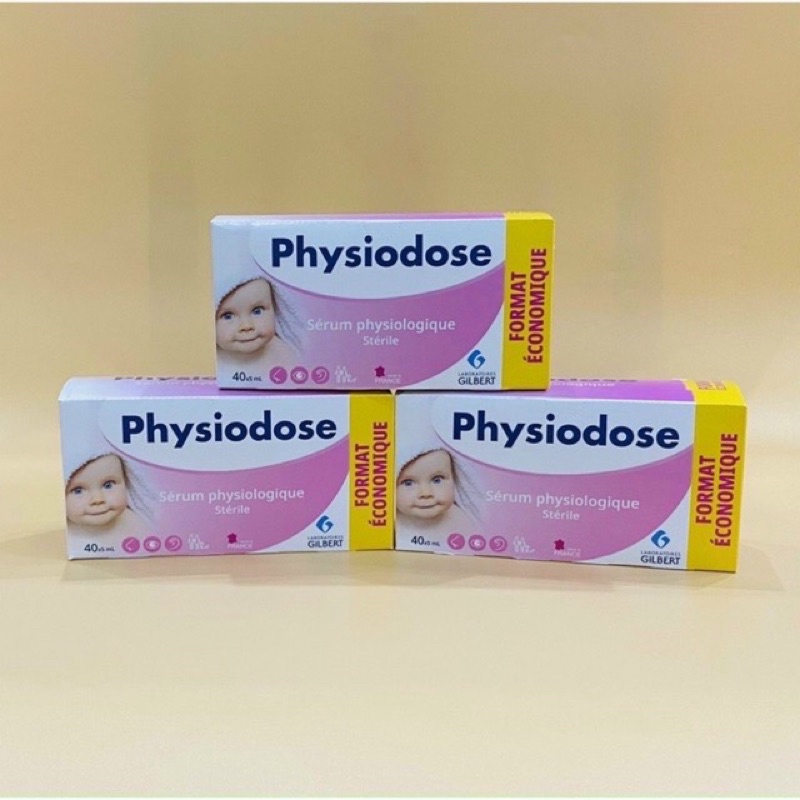 Nước muối sinh lý Physiodose Pháp 40 ống - Muối hồng