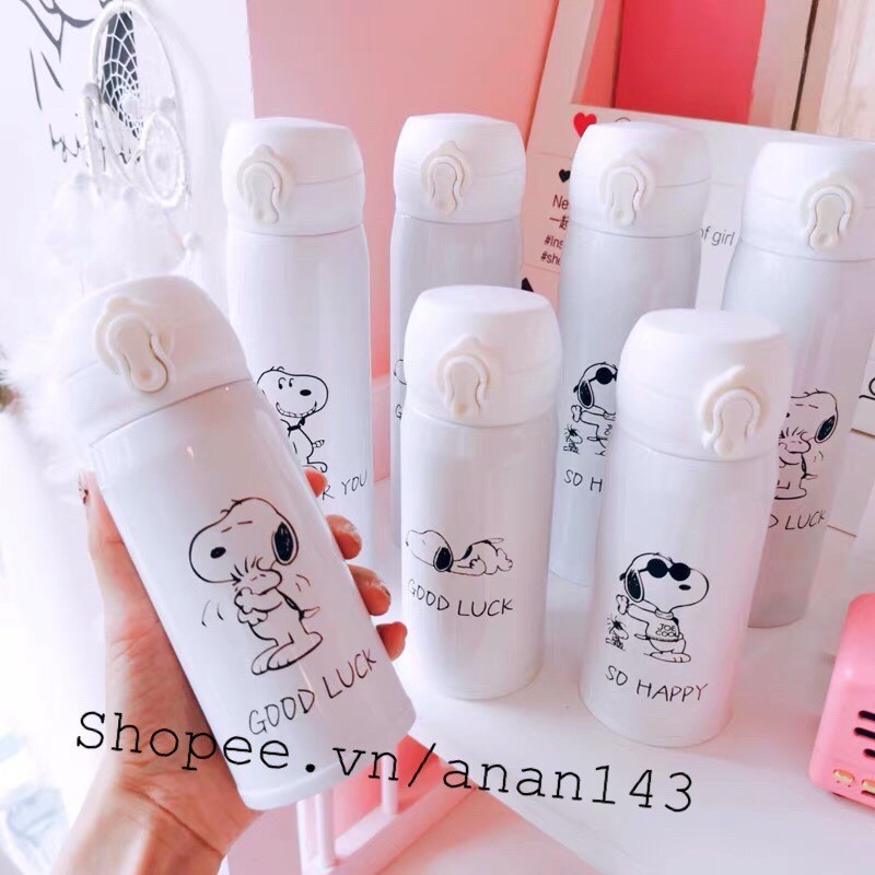 Bình giữ nhiệt snoopy giữ lạnh bình nước 500ml