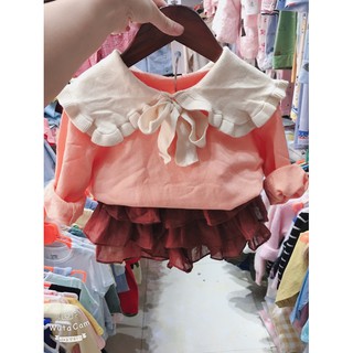 áo len cổ bèo tiểu thư cho bé