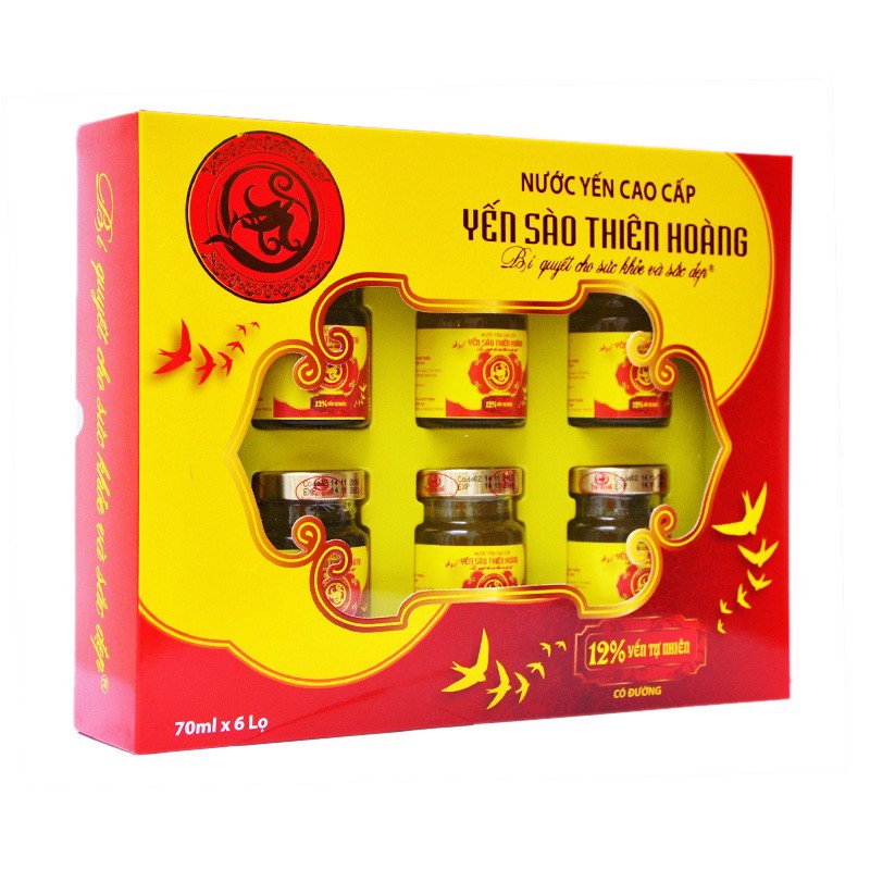 Nước yến Thiên Hoàng có đường 12% x 6 hũ 70ml