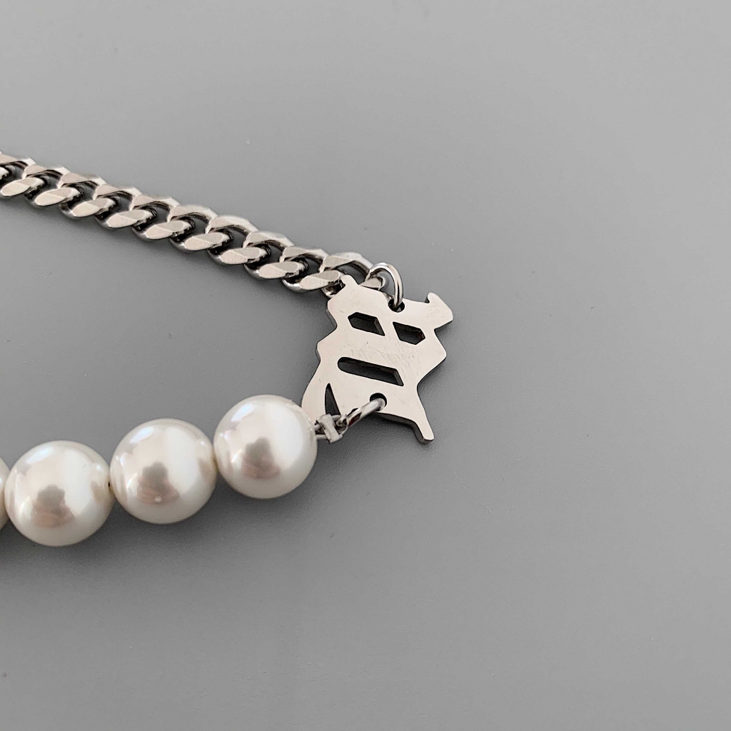 Fashion ins pearl stitching chain bracelet bracelet