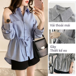 Áo sơ mi nữ tay dài kiểu dáng Hàn Quốc