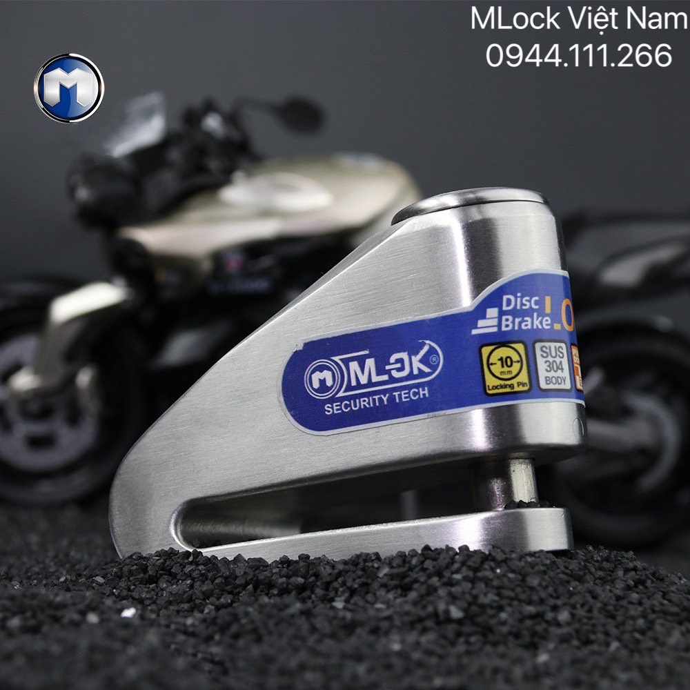 Ổ KHÓA đĩa báo động xe máy chống nước inox 304 bảo hành 10 năm