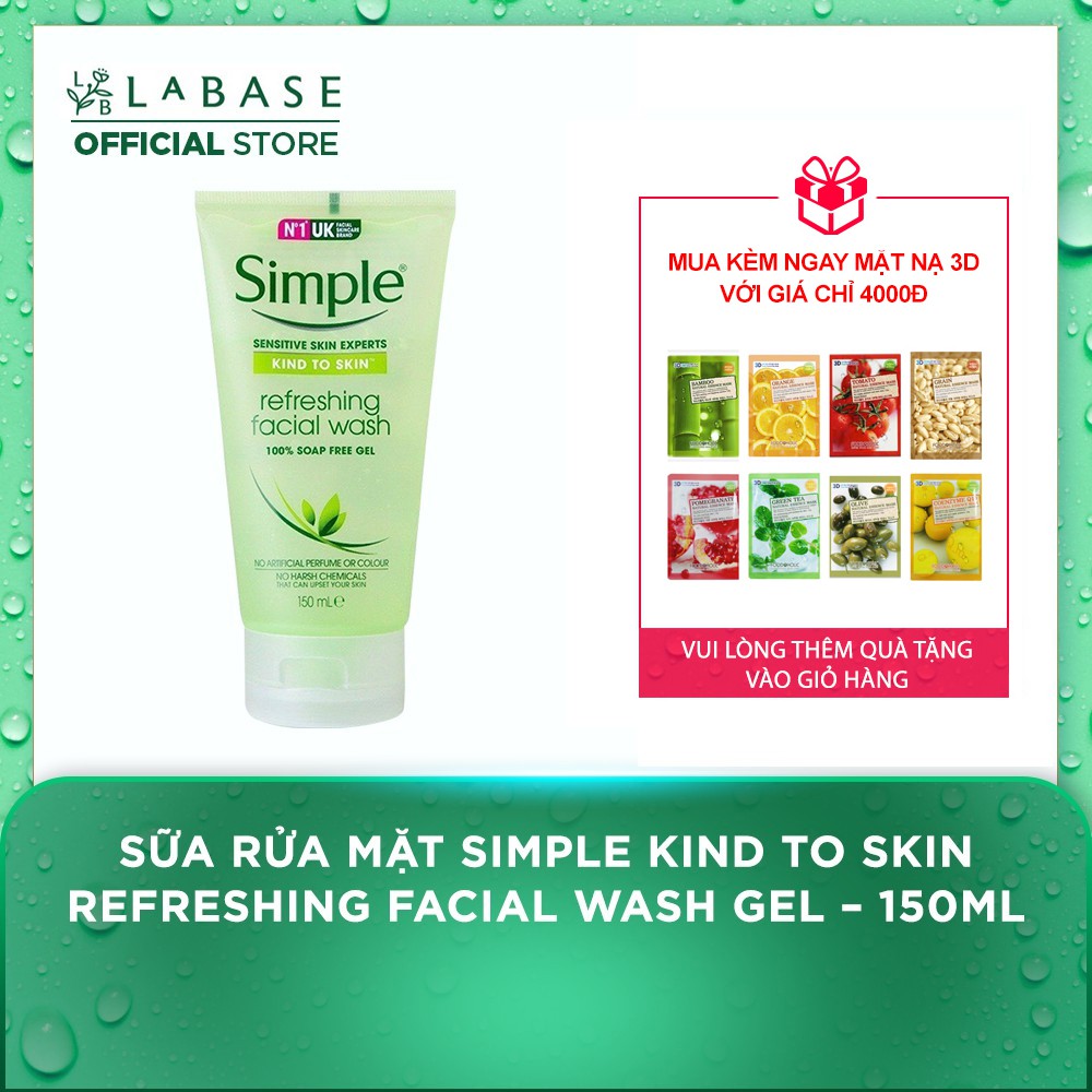 Sữa Rửa Mặt Simple Kind To Skin Refreshing Facial Wash Gel – 150ml