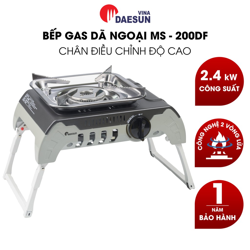 Bếp Gas Dã Ngoại MS-200DF - Phù Hợp Đi Du Lịch, Dã Ngoại, Cắm Trại | Công Nghệ 2 Vòng Lửa | Bảo Hành 1 Năm Chính Hãng