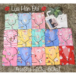 ( Freesize Lụa Hàn ) Đồ Bộ Pijama Lụa Đùi .