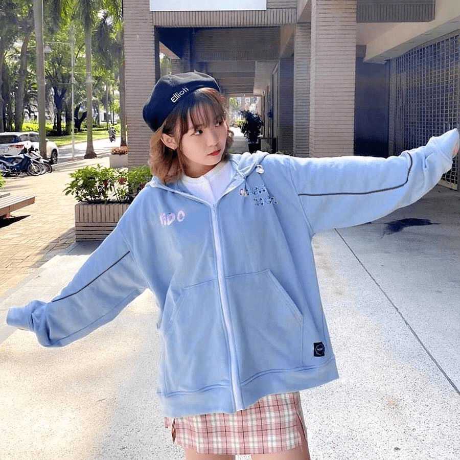 Áo khoác hoodie nam nữ in chữ kido, form rộng phong cách Hàn Quốc (OneSize dưới 70Kg,M 55Kg,L 65Kg), áo hoodie form rộng